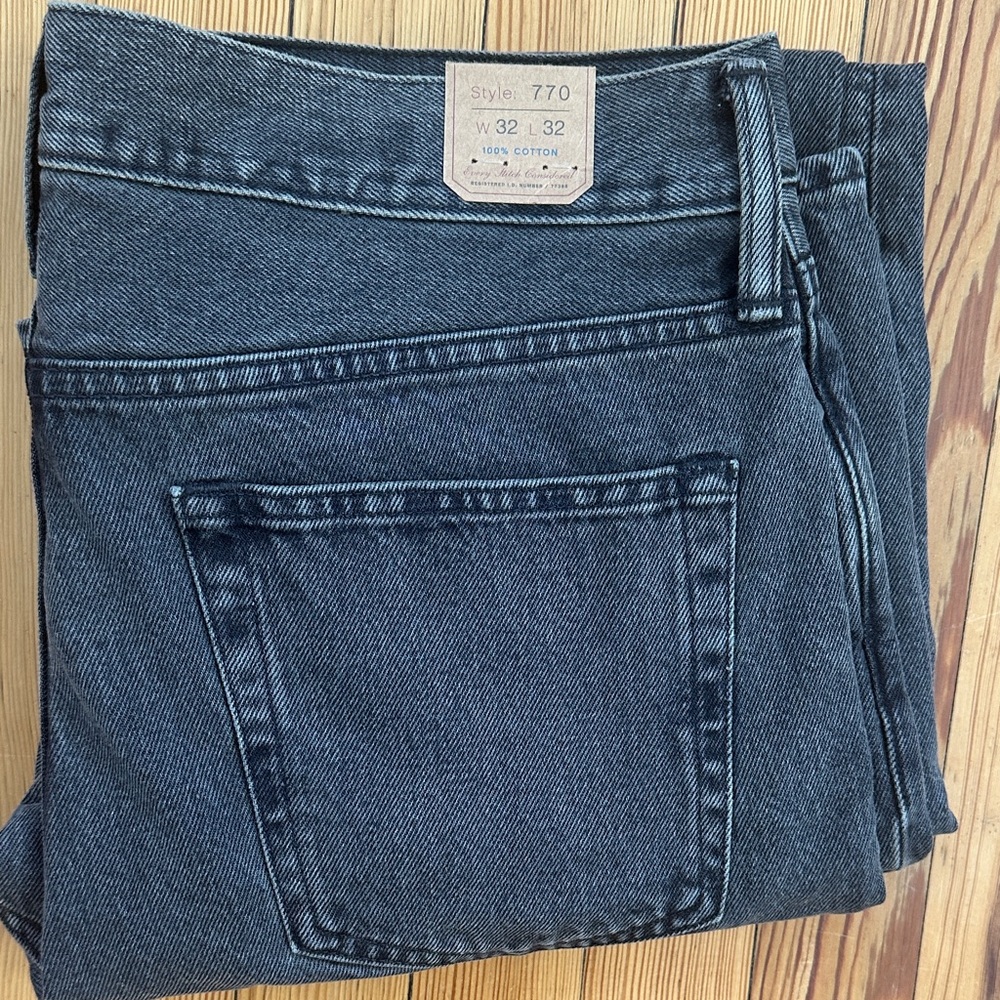 NWT J. Crew 770 straight denim washed black 32x32 100% cotton
